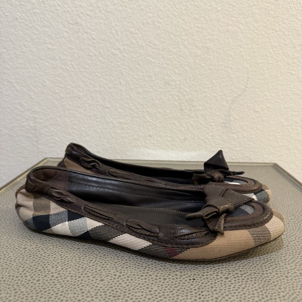 AUTH BURBERRY HERITAGE HOUSECHECK BALLERINA BALLET FLAT 38